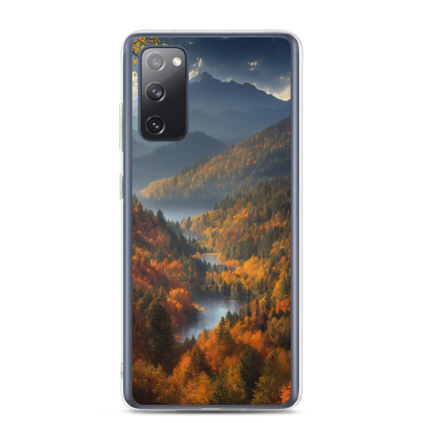 Berge, Wald und Nebel - Malerei - Samsung Schutzhülle (durchsichtig) berge xxx