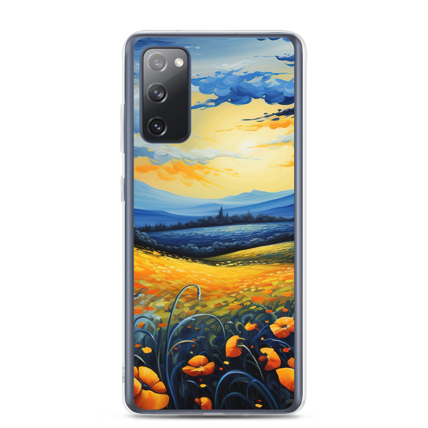 Berglandschaft mit schönen gelben Blumen - Landschaftsmalerei - Samsung Schutzhülle (durchsichtig) berge xxx