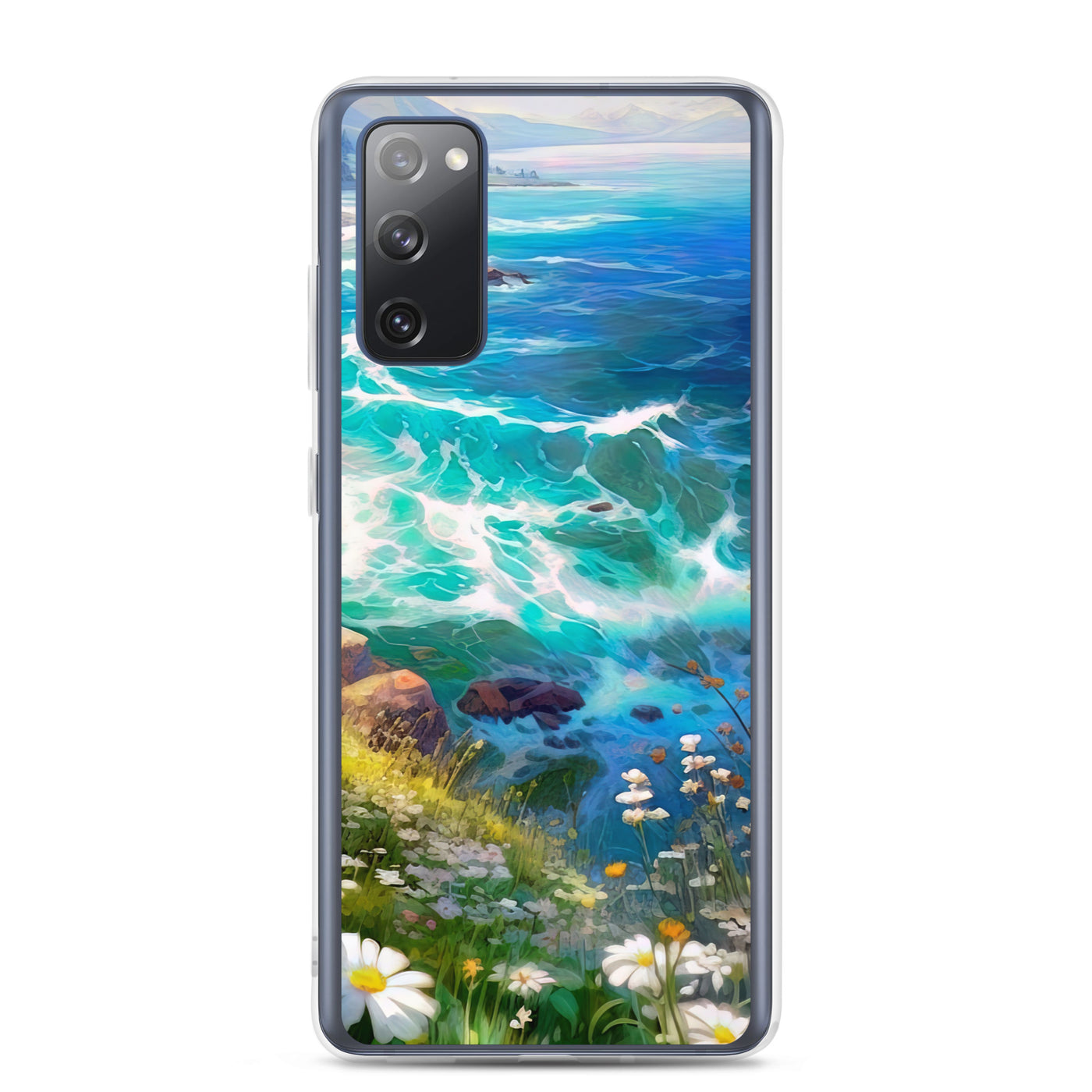 Berge, Blumen, Fluss und Steine - Malerei - Samsung Schutzhülle (durchsichtig) camping xxx