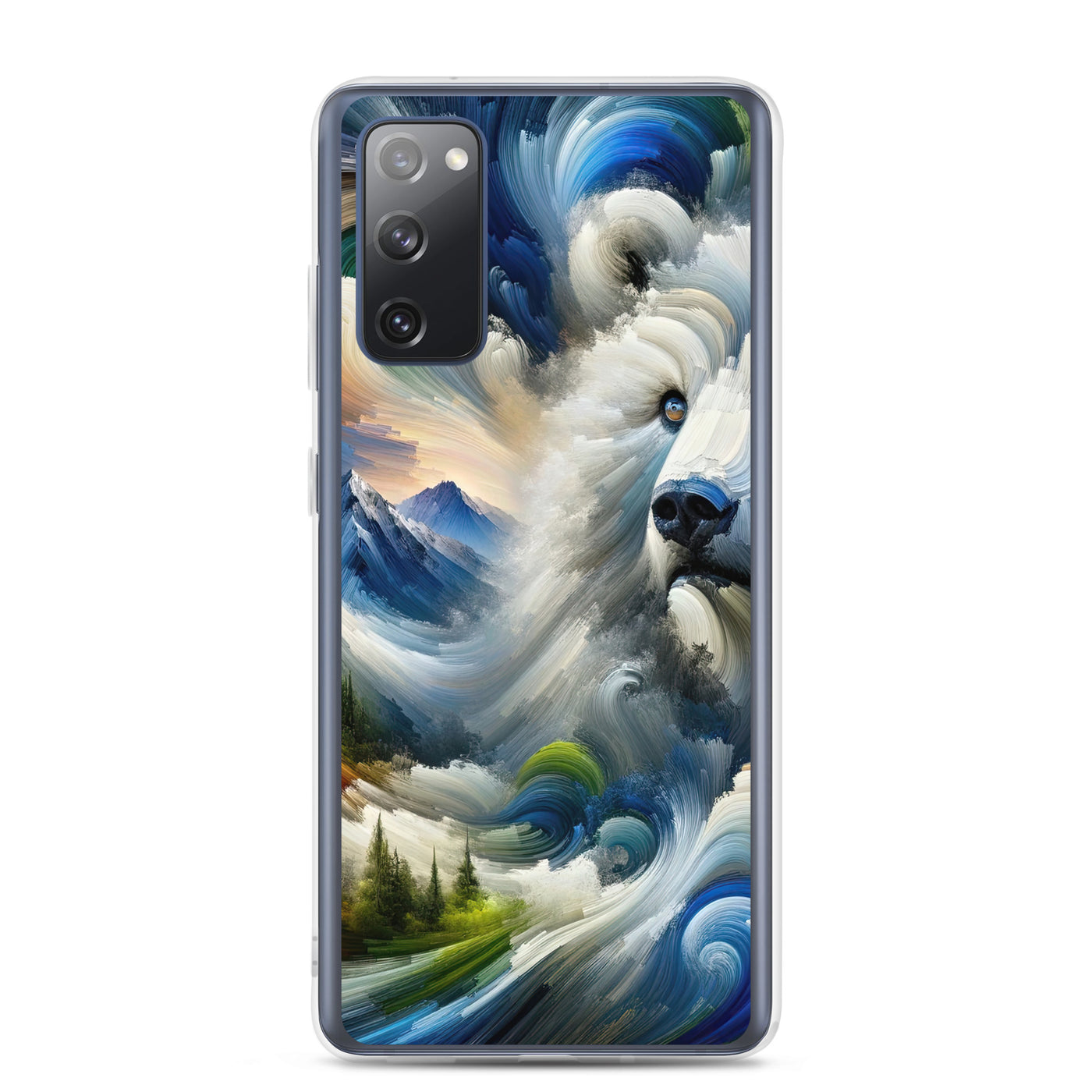 Abstrakte Alpen & Eisbär Kunst in dynamischen Farben - Samsung Schutzhülle (durchsichtig) camping xxx yyy zzz