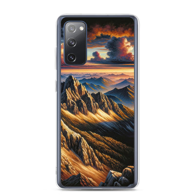 Alpen in Abenddämmerung: Acrylgemälde mit beleuchteten Berggipfeln - Samsung Schutzhülle (durchsichtig) berge xxx yyy zzz