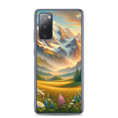 Heitere Alpenschönheit: Schneeberge und Wildblumenwiesen - Samsung Schutzhülle (durchsichtig) berge xxx yyy zzz