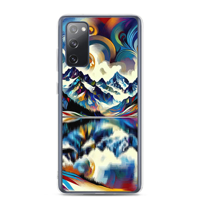 Alpensee im Zentrum eines abstrakt-expressionistischen Alpen-Kunstwerks - Samsung Schutzhülle (durchsichtig) berge xxx yyy zzz