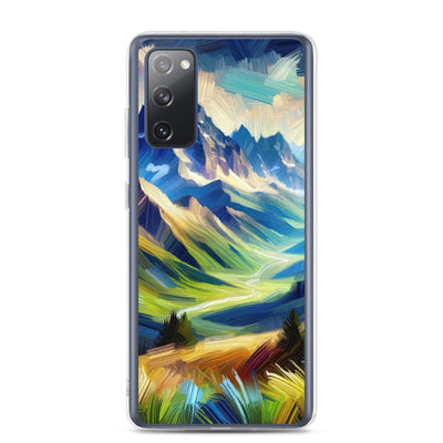 Impressionistische Alpen, lebendige Farbtupfer und Lichteffekte - Samsung Schutzhülle (durchsichtig) berge xxx yyy zzz