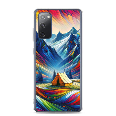 Surreale Alpen in abstrakten Farben, dynamische Formen der Landschaft - Samsung Schutzhülle (durchsichtig) camping xxx yyy zzz