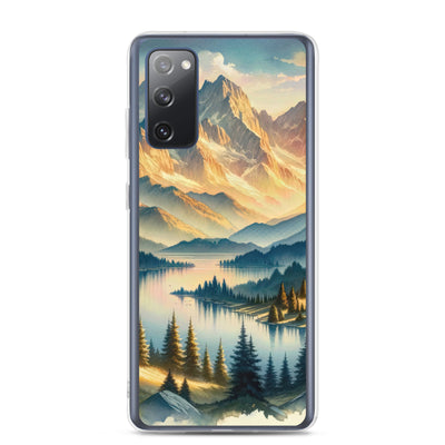 Aquarell der Alpenpracht bei Sonnenuntergang, Berge im goldenen Licht - Samsung Schutzhülle (durchsichtig) berge xxx yyy zzz