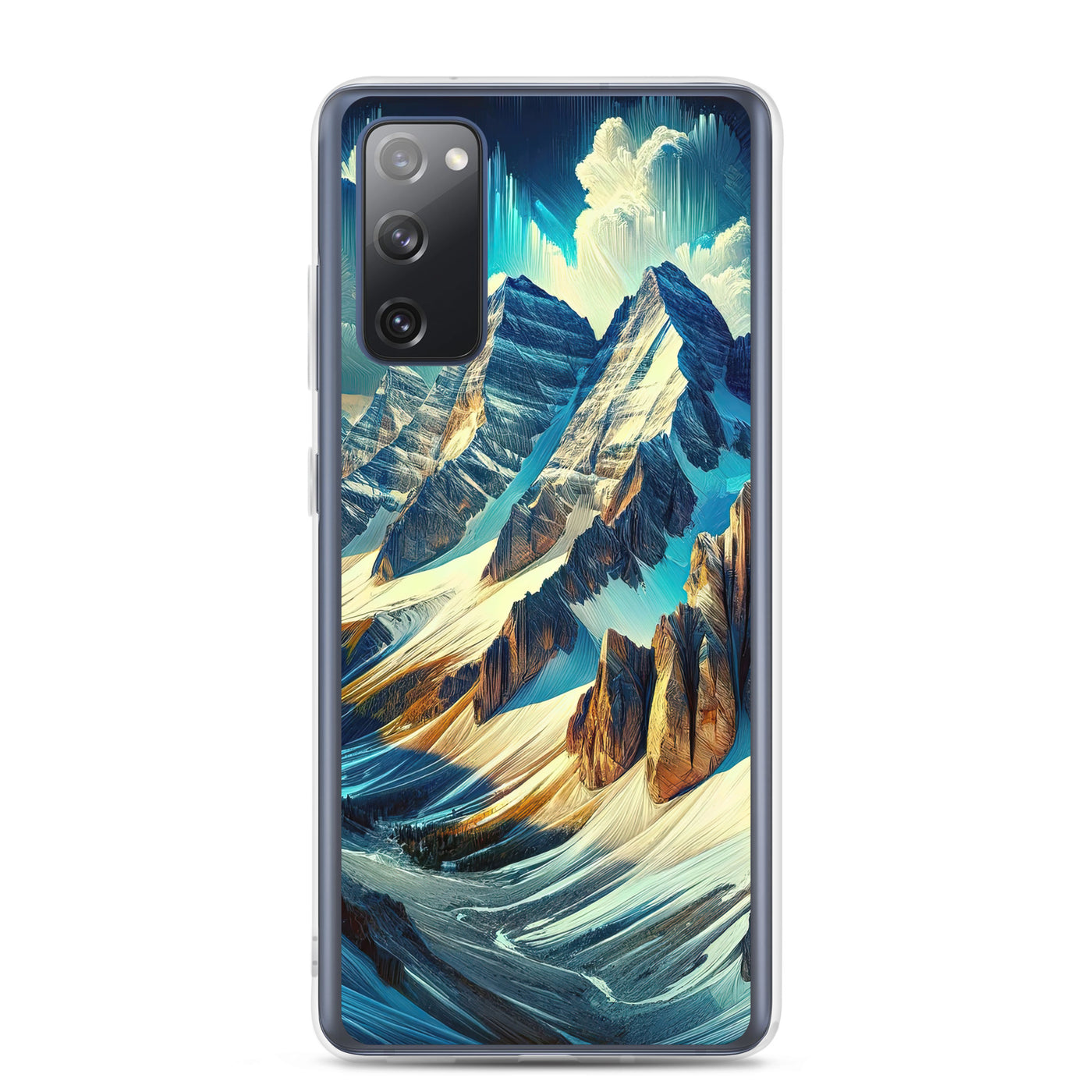 Majestätische Alpen in zufällig ausgewähltem Kunststil - Samsung Schutzhülle (durchsichtig) berge xxx yyy zzz