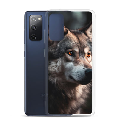 Wolf Porträt - Fotorealistische Malerei - Samsung Schutzhülle (durchsichtig) camping xxx