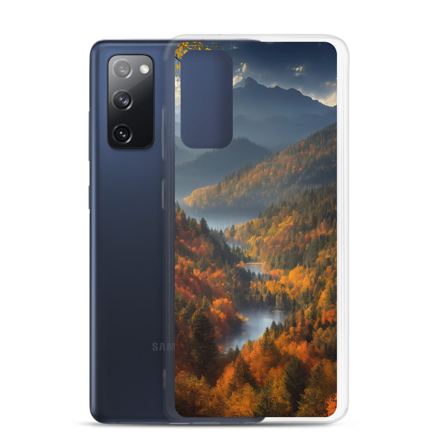 Berge, Wald und Nebel - Malerei - Samsung Schutzhülle (durchsichtig) berge xxx