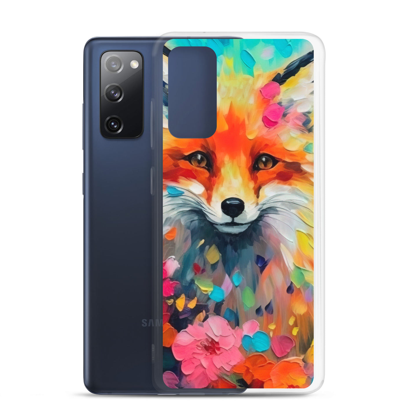 Schöner Fuchs im Blumenfeld - Farbige Malerei - Samsung Schutzhülle (durchsichtig) camping xxx