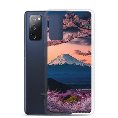 Berg - Pinke Bäume und Blumen - Samsung Schutzhülle (durchsichtig) berge xxx