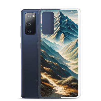 Berglandschaft: Acrylgemälde mit hervorgehobenem Pfad - Samsung Schutzhülle (durchsichtig) berge xxx yyy zzz