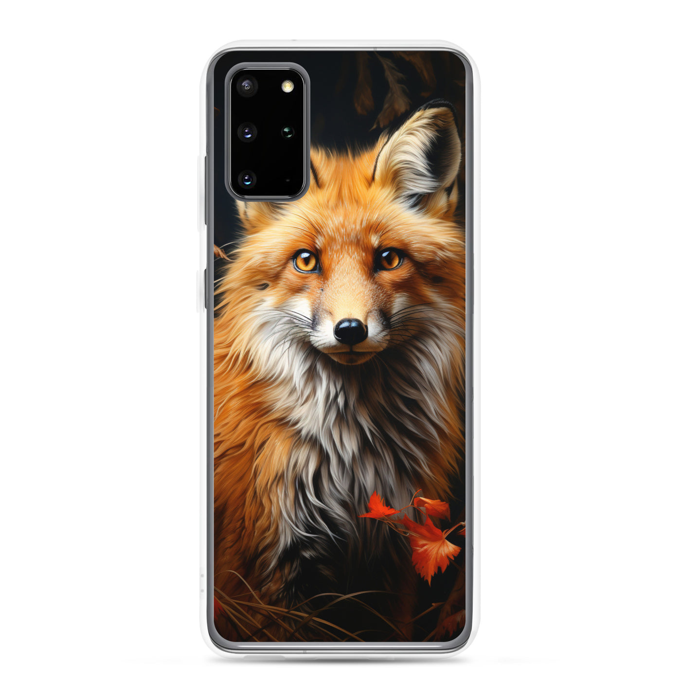 Fuchs Porträt und Herbstblätter - Malerei - Samsung Schutzhülle (durchsichtig) camping xxx Samsung Galaxy S20 Plus