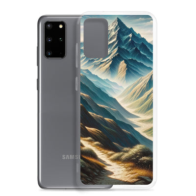 Berglandschaft: Acrylgemälde mit hervorgehobenem Pfad - Samsung Schutzhülle (durchsichtig) berge xxx yyy zzz