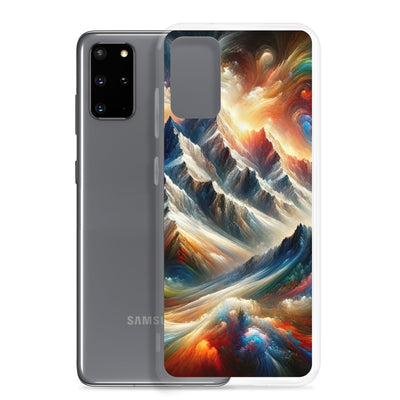 Expressionistische Alpen, Berge: Gemälde mit Farbexplosion - Samsung Schutzhülle (durchsichtig) berge xxx yyy zzz