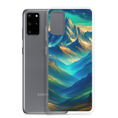 Atemberaubende alpine Komposition mit majestätischen Gipfeln und Tälern - Samsung Schutzhülle (durchsichtig) berge xxx yyy zzz