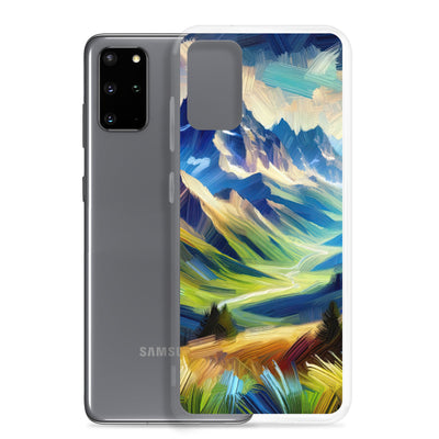 Impressionistische Alpen, lebendige Farbtupfer und Lichteffekte - Samsung Schutzhülle (durchsichtig) berge xxx yyy zzz