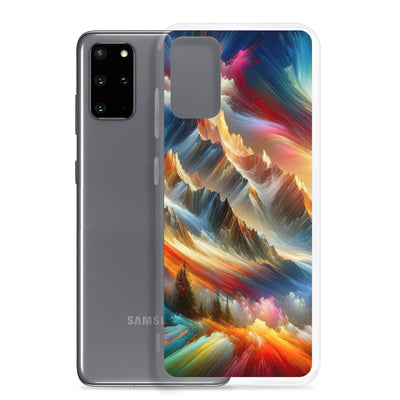 Lebendige abstrakte Alpendarstellung in populärem Kunststil - Samsung Schutzhülle (durchsichtig) berge xxx yyy zzz