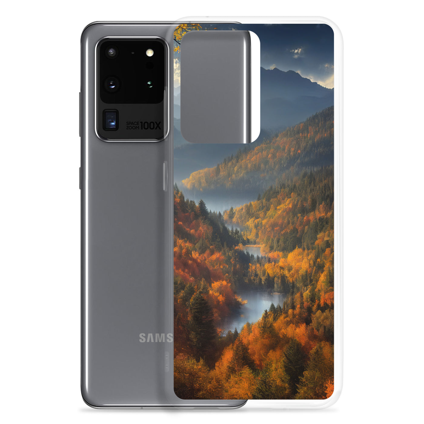 Berge, Wald und Nebel - Malerei - Samsung Schutzhülle (durchsichtig) berge xxx