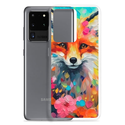 Schöner Fuchs im Blumenfeld - Farbige Malerei - Samsung Schutzhülle (durchsichtig) camping xxx