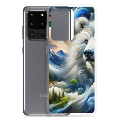 Abstrakte Alpen & Eisbär Kunst in dynamischen Farben - Samsung Schutzhülle (durchsichtig) camping xxx yyy zzz