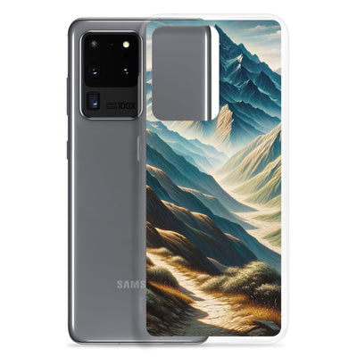 Berglandschaft: Acrylgemälde mit hervorgehobenem Pfad - Samsung Schutzhülle (durchsichtig) berge xxx yyy zzz