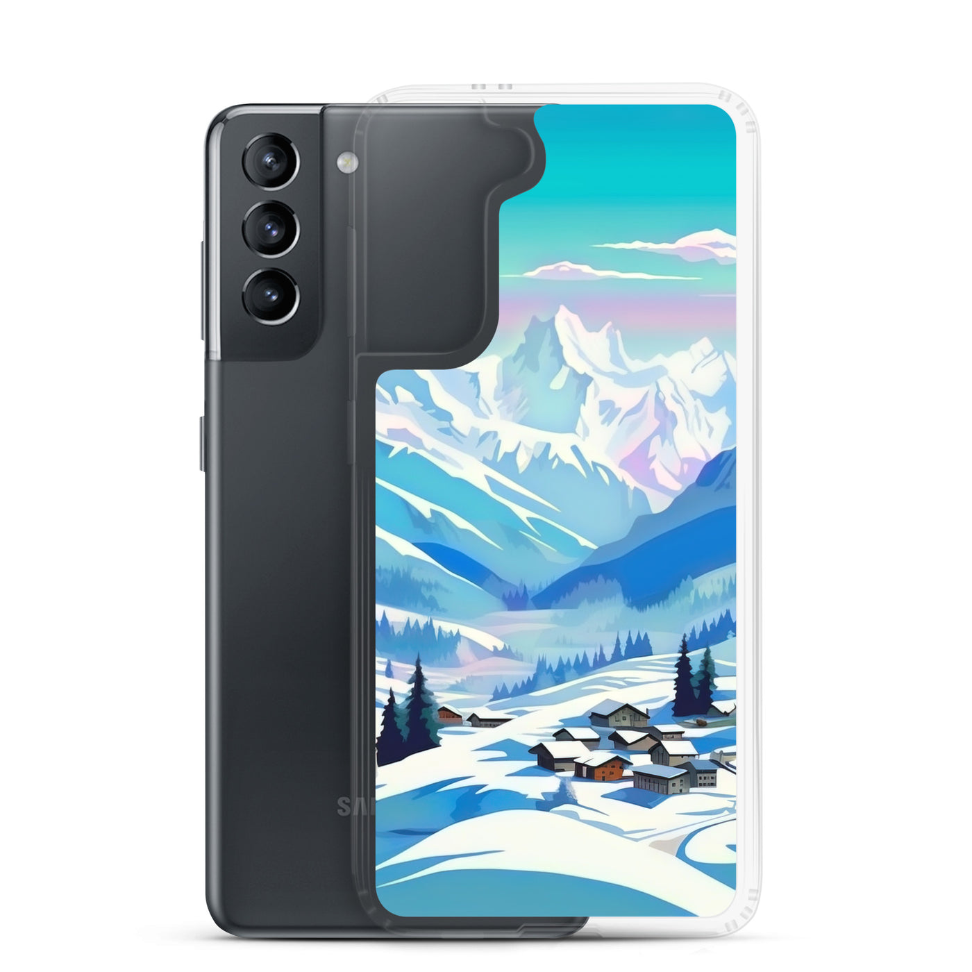 Berge und Schnee - Landschaft - Samsung Schutzhülle (durchsichtig) ski xxx