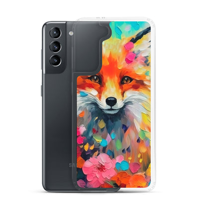 Schöner Fuchs im Blumenfeld - Farbige Malerei - Samsung Schutzhülle (durchsichtig) camping xxx