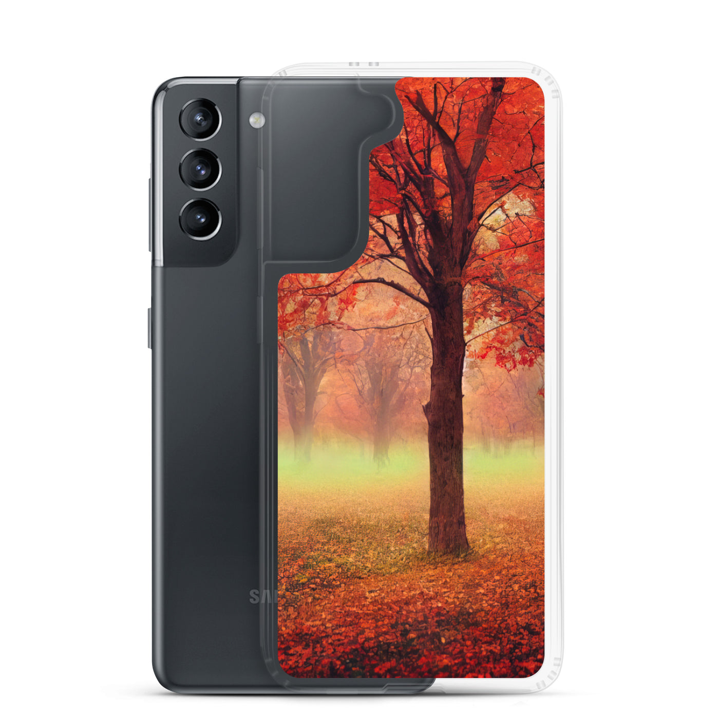 Wald im Herbst - Rote Herbstblätter - Samsung Schutzhülle (durchsichtig) camping xxx