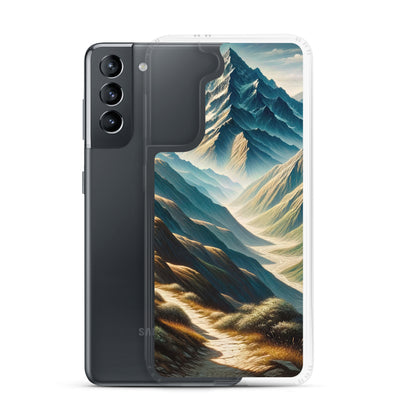 Berglandschaft: Acrylgemälde mit hervorgehobenem Pfad - Samsung Schutzhülle (durchsichtig) berge xxx yyy zzz