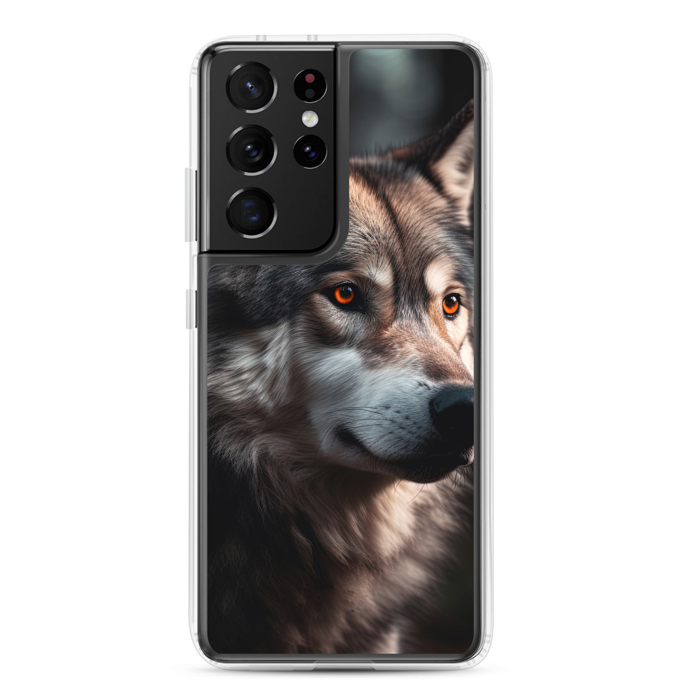 Wolf Porträt - Fotorealistische Malerei - Samsung Schutzhülle (durchsichtig) camping xxx Samsung Galaxy S21 Ultra