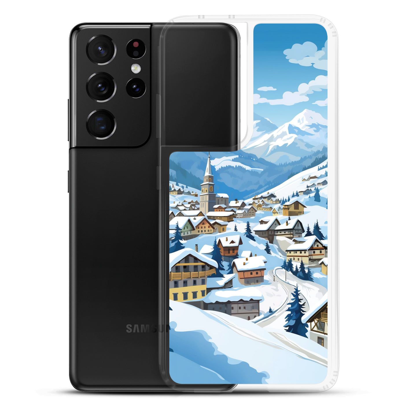 Kitzbühl - Berge und Schnee - Landschaftsmalerei - Samsung Schutzhülle (durchsichtig) ski xxx