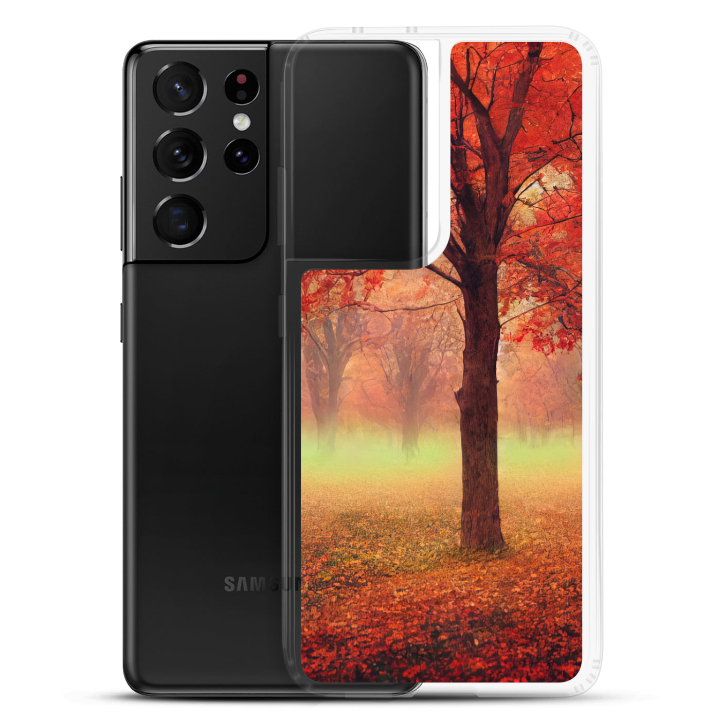 Wald im Herbst - Rote Herbstblätter - Samsung Schutzhülle (durchsichtig) camping xxx