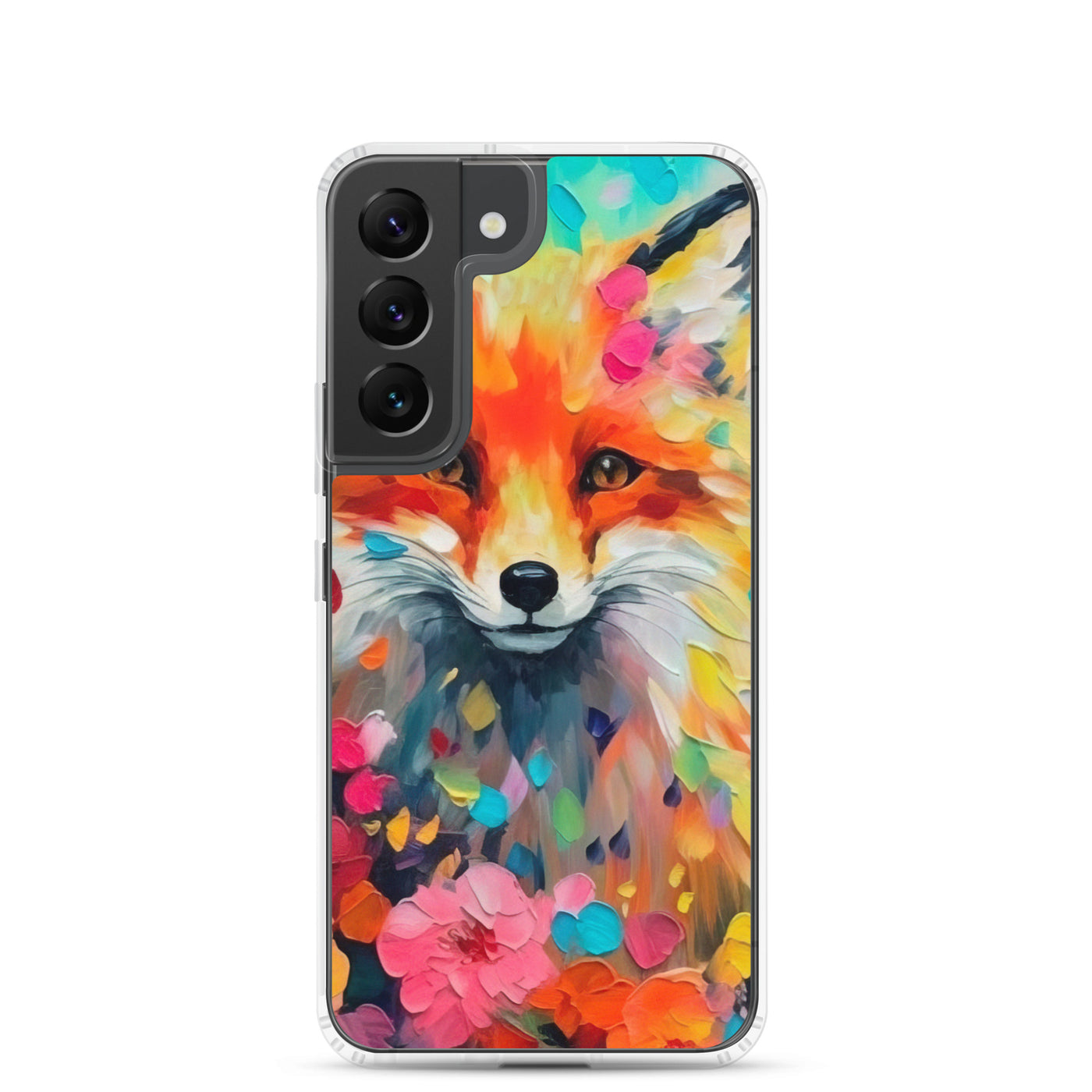 Schöner Fuchs im Blumenfeld - Farbige Malerei - Samsung Schutzhülle (durchsichtig) camping xxx Samsung Galaxy S22