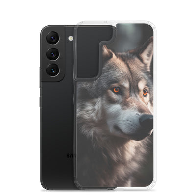 Wolf Porträt - Fotorealistische Malerei - Samsung Schutzhülle (durchsichtig) camping xxx