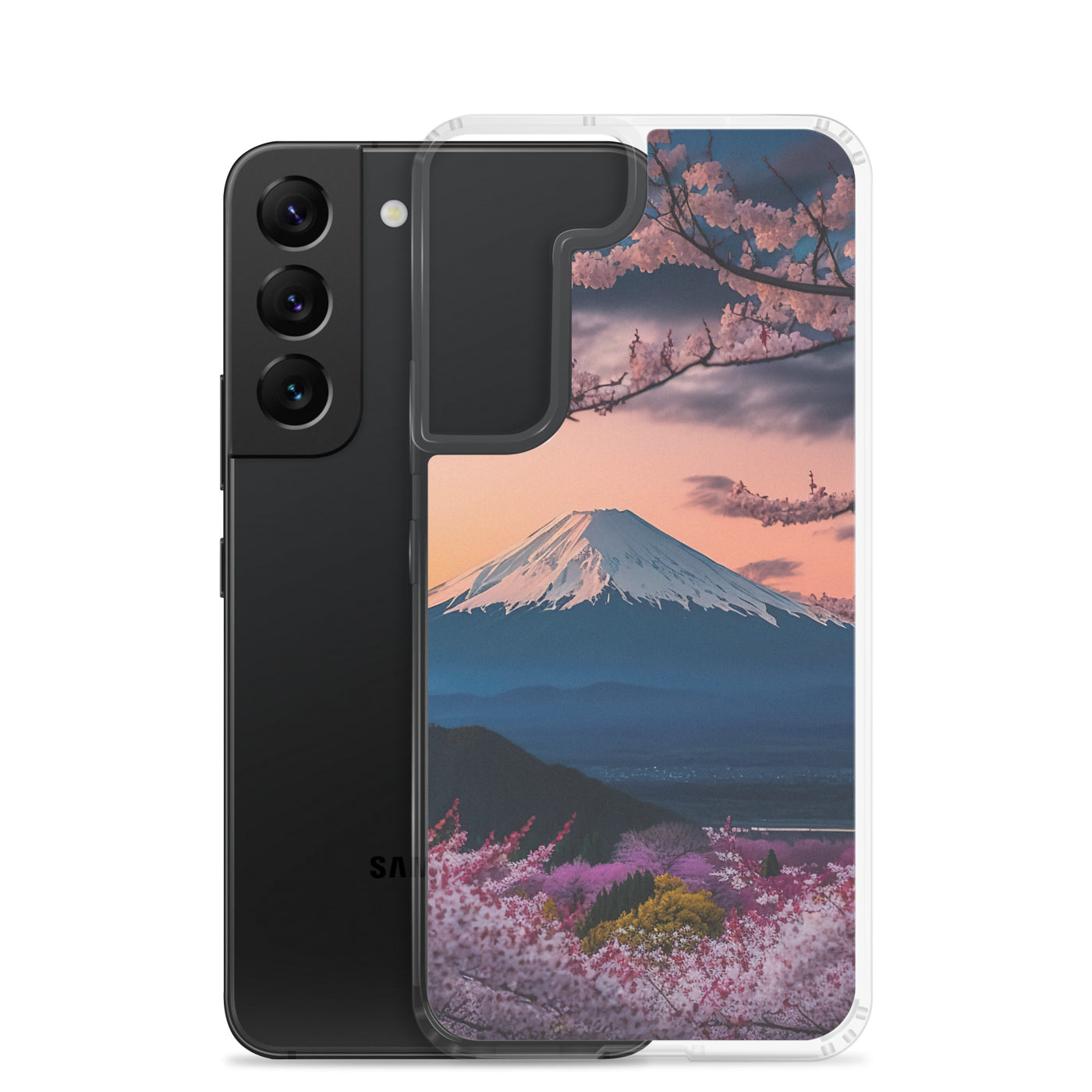 Berg - Pinke Bäume und Blumen - Samsung Schutzhülle (durchsichtig) berge xxx