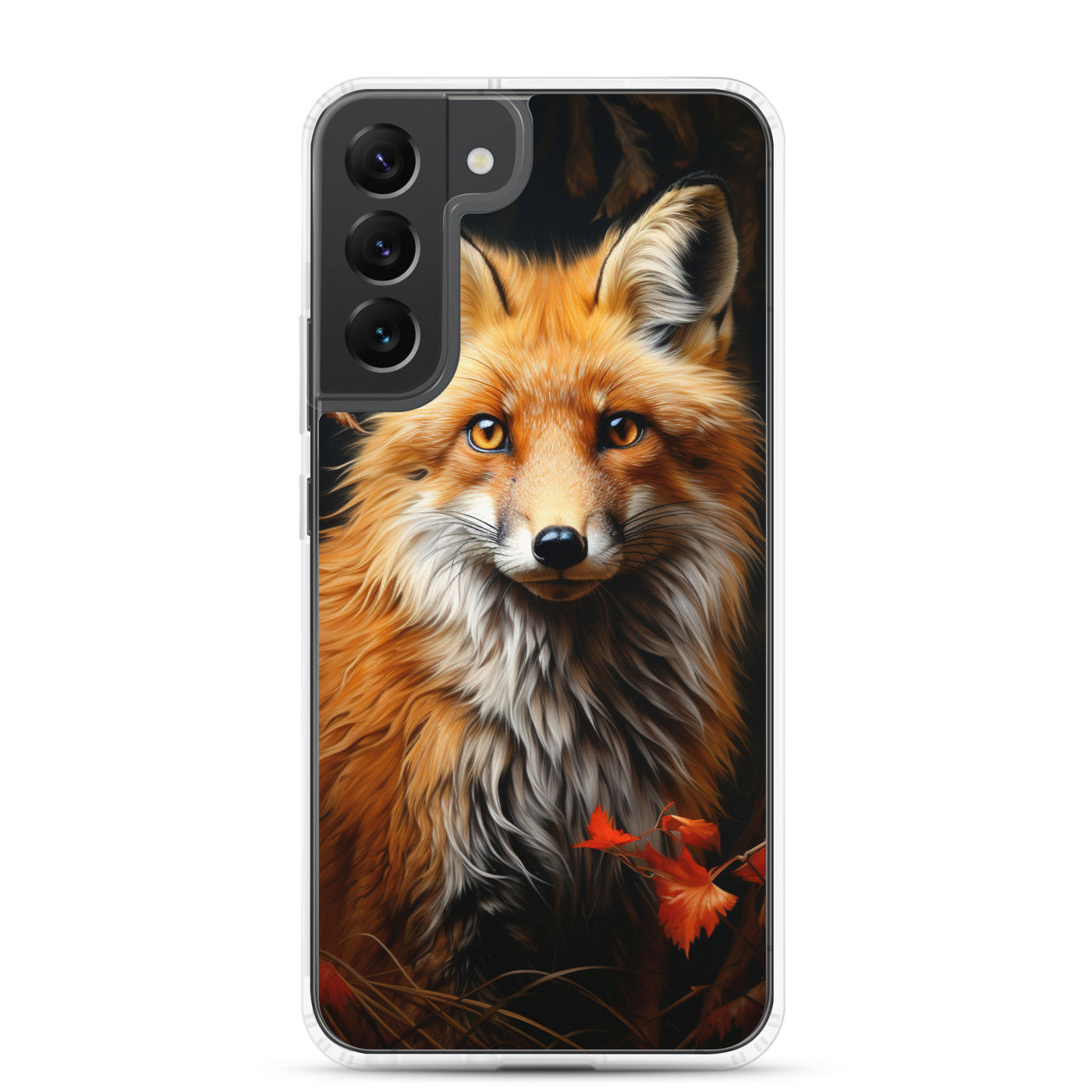 Fuchs Porträt und Herbstblätter - Malerei - Samsung Schutzhülle (durchsichtig) camping xxx Samsung Galaxy S22 Plus