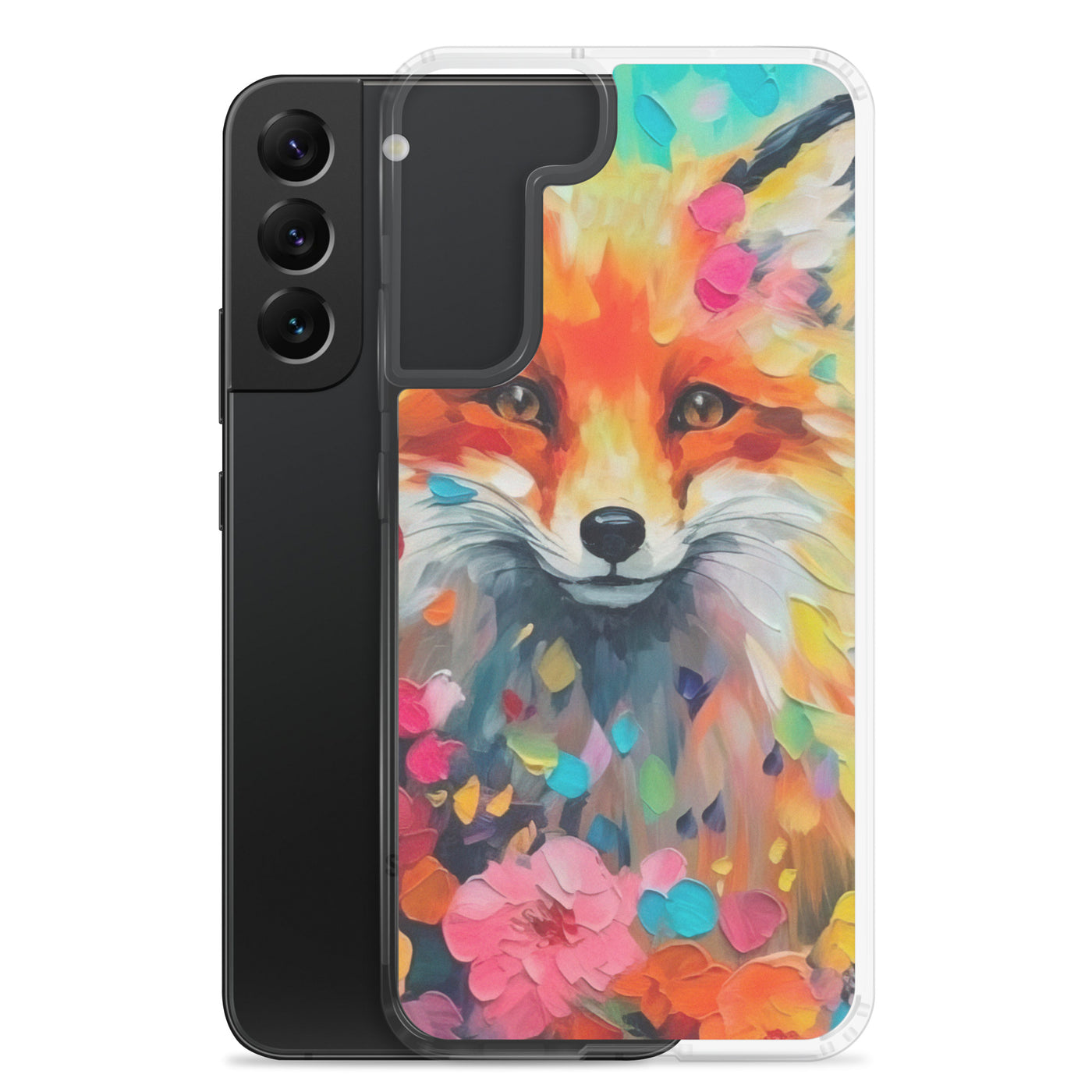 Schöner Fuchs im Blumenfeld - Farbige Malerei - Samsung Schutzhülle (durchsichtig) camping xxx