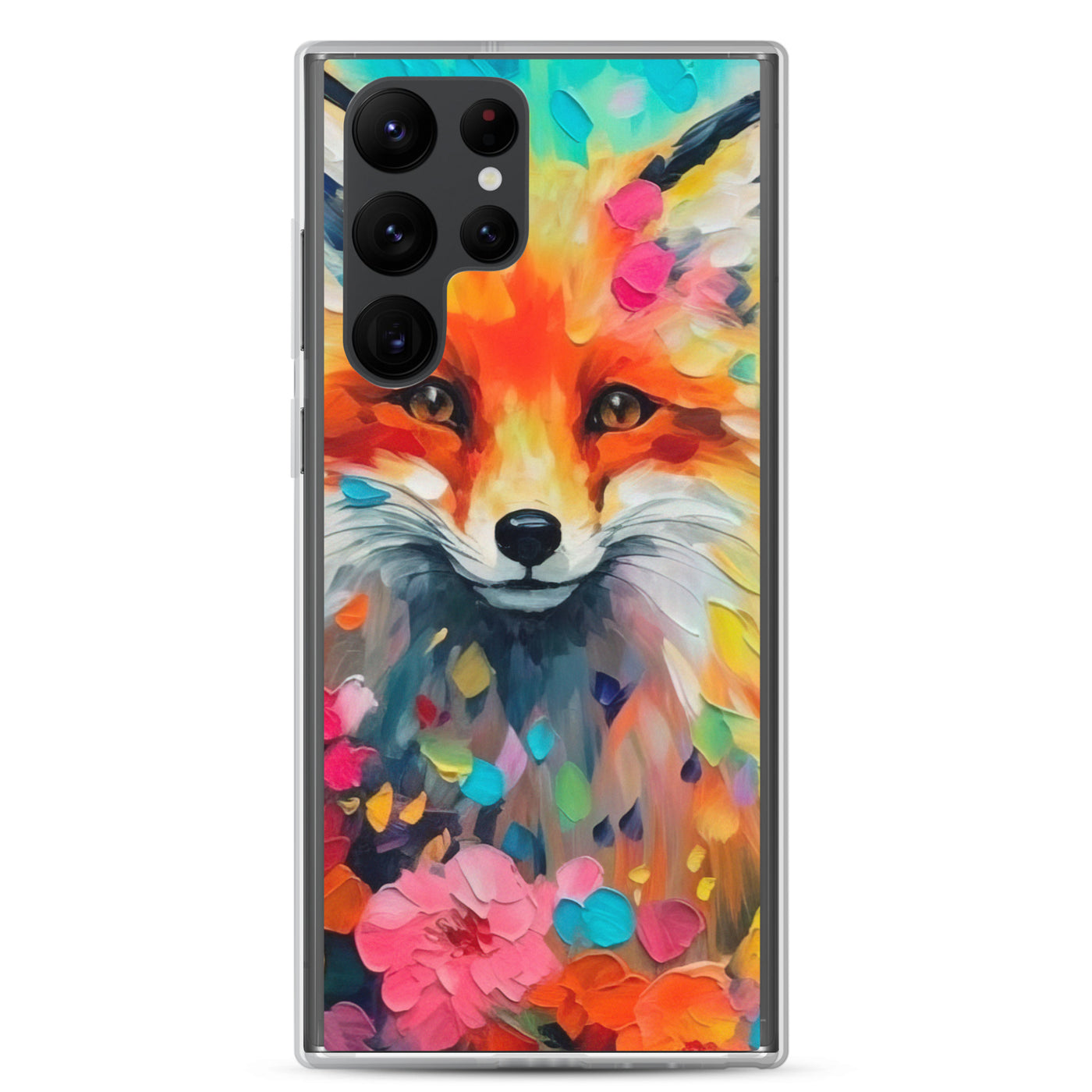 Schöner Fuchs im Blumenfeld - Farbige Malerei - Samsung Schutzhülle (durchsichtig) camping xxx Samsung Galaxy S22 Ultra