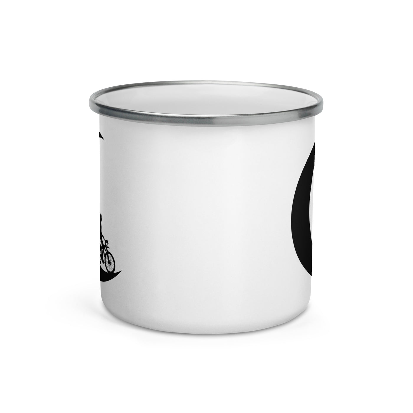 Crescent Moon - Female Cycling - Emaille Tasse fahrrad