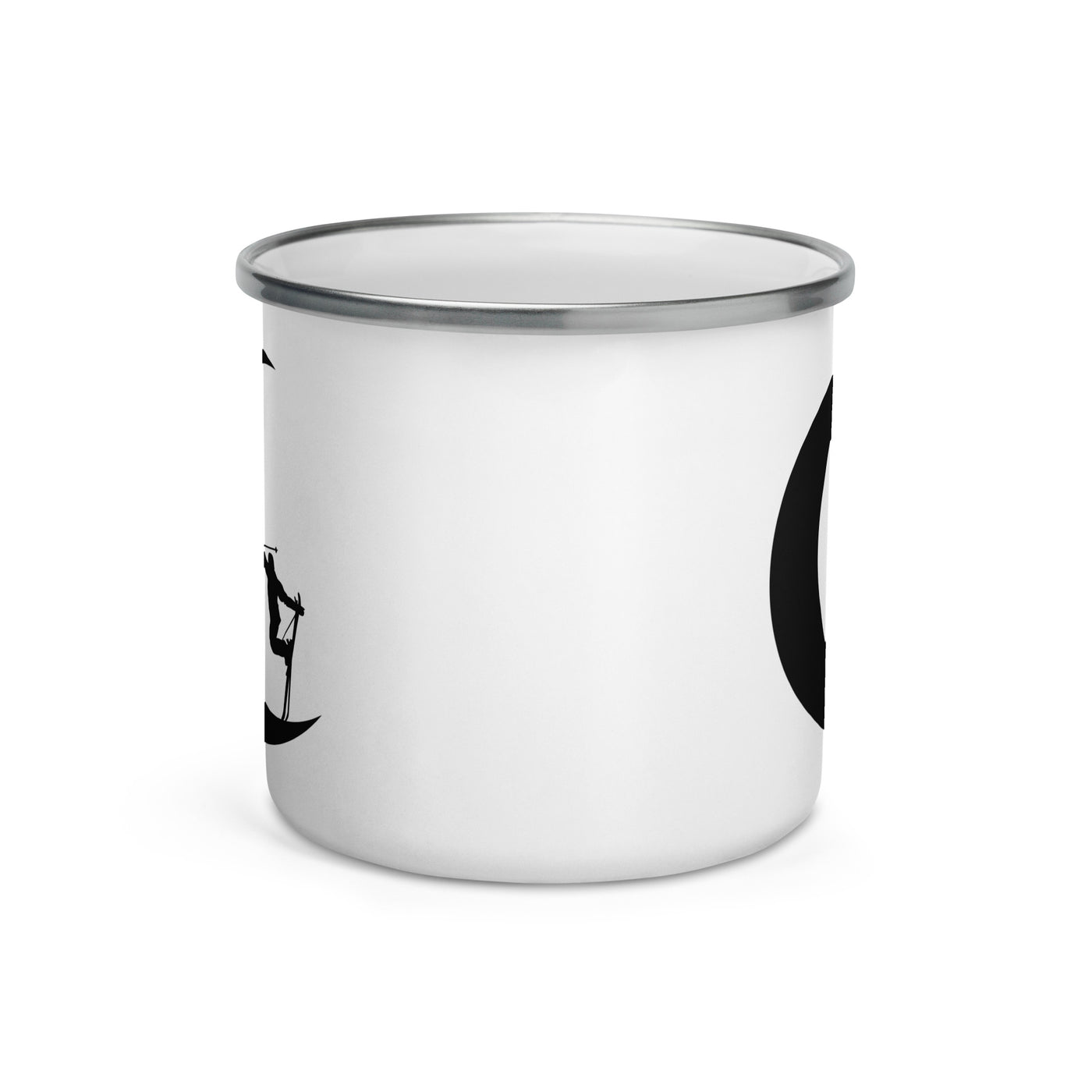 Crescent Moon - Skiing - Emaille Tasse ski