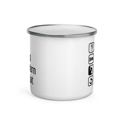 Eat Sleep Klettern Repeat - Emaille Tasse klettern