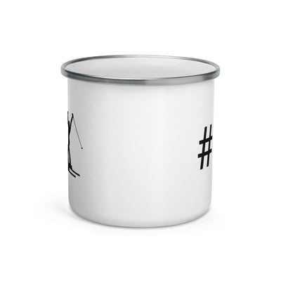 Hashtag - Female Skiing - Emaille Tasse ski