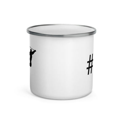 Hashtag - Skiing - Emaille Tasse ski