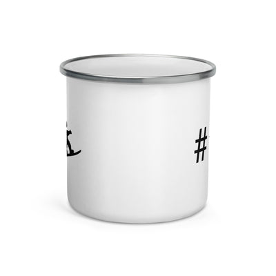 Hashtag - Snowboarding - Emaille Tasse snowboarden