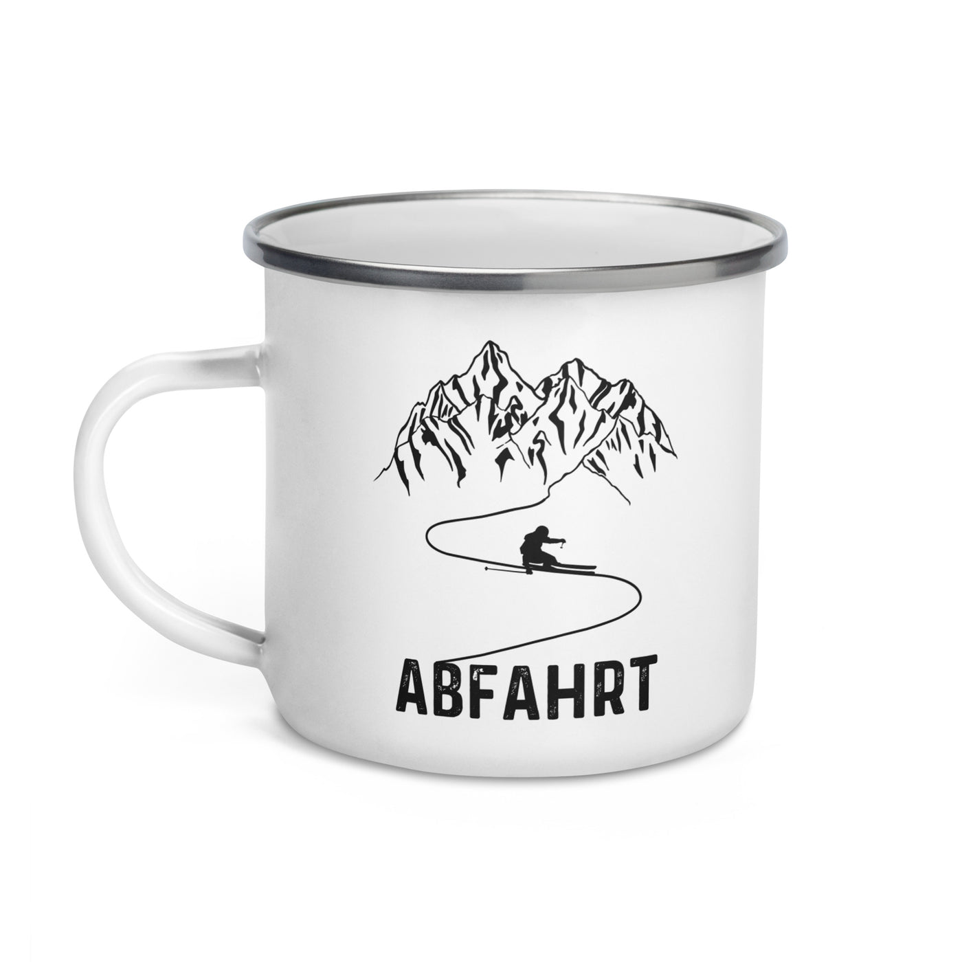 Abfahrt. - Emaille Tasse ski