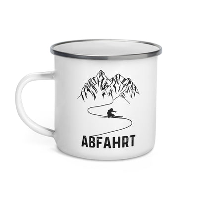 Abfahrt. - Emaille Tasse ski