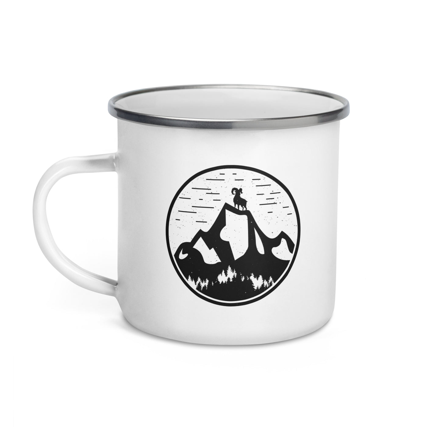 Alpensteinbock Am Berg - Emaille Tasse berge