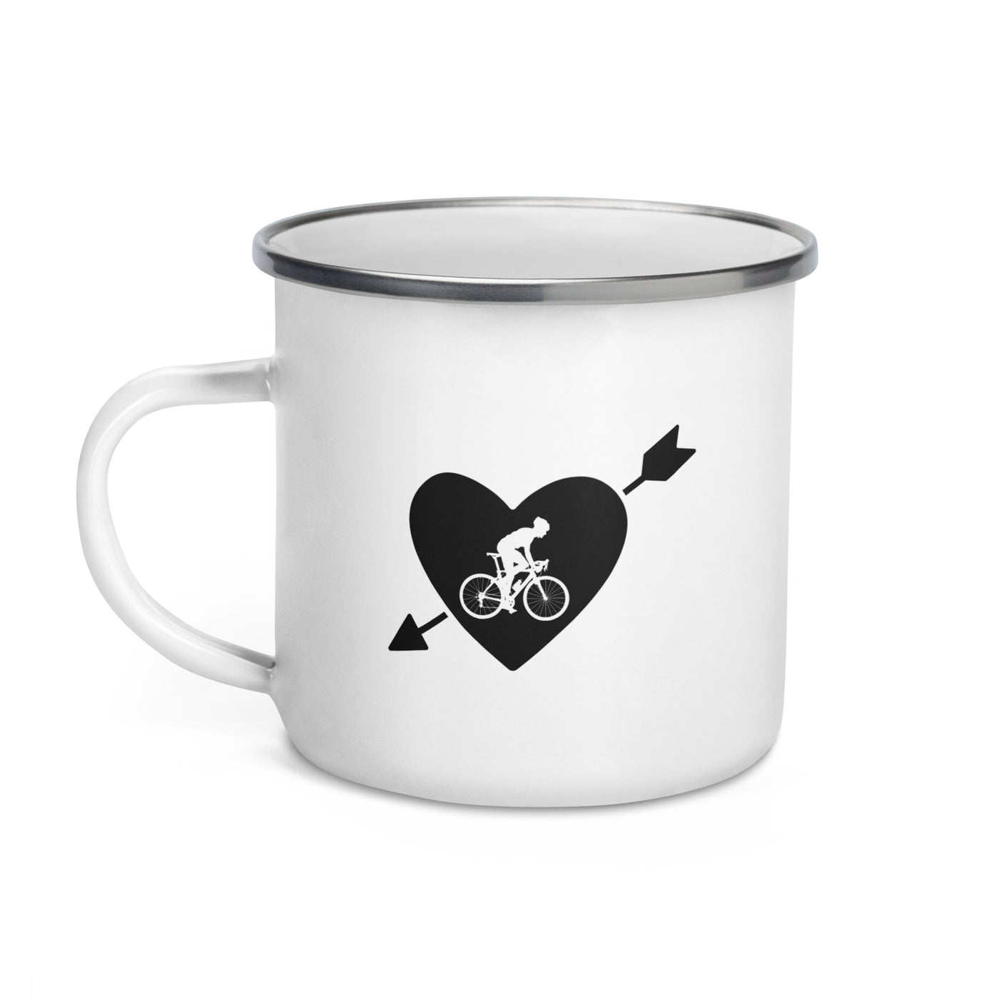 Arrow Heart And Cycling 1 - Emaille Tasse fahrrad