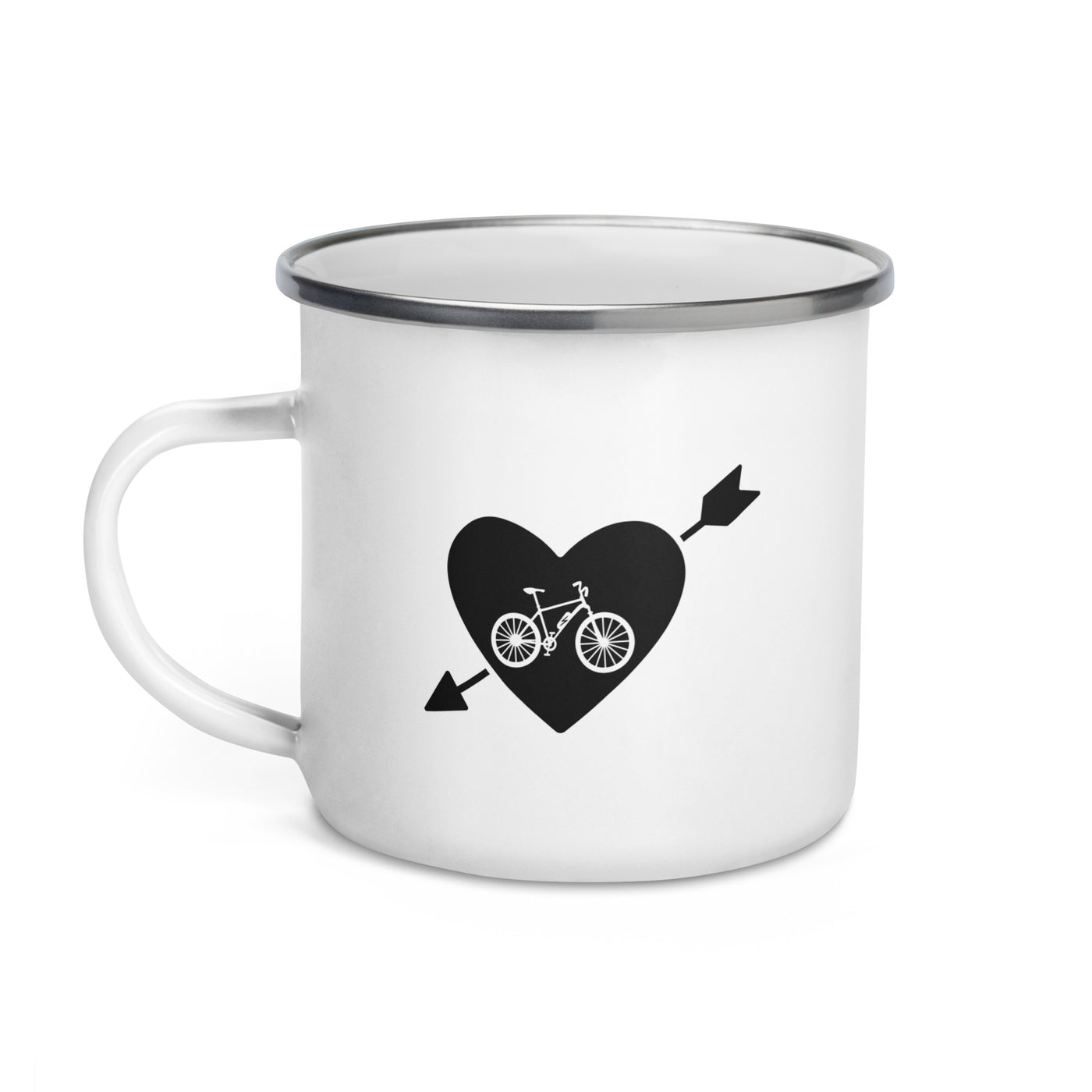 Arrow Heart And E-Bike - Emaille Tasse e-bike